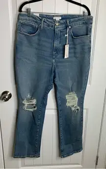Good American Good Vintage distressed‎ straight leg jeans size 15