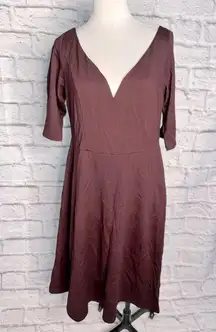 City Chic  Cute girl elbow sleeves dark ruby red midi dress new with tag size 12