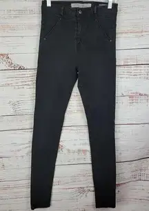 Zara Black Premium Wash High Rise Slim Denim Womens Skinny Jeans Size 4