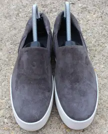 Vince Warren Women's Grey Suede Platform Slip On Shoes Sz 8