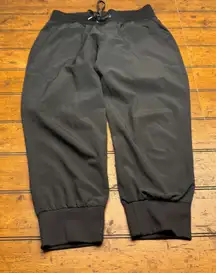 Velvet Rose Black Jogger Pants Lightweight Drawstring Waist Cuffed Womens P/S