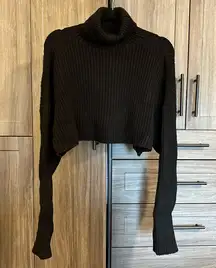 Cropped Rib Knit Sweater