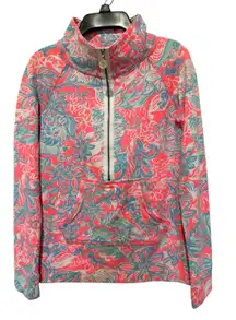 Lilly Pulitzer Size XXS Skipper Popover UPF 50+ 1/2 Zip Pullover Pink Floral