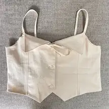 Djerf Avenue Remake Denim Top Cream