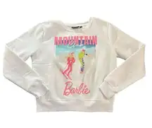 NWOT Barbie White " Mountain Club Barbie" Pullover Graphic Print‎ Sweatshirt