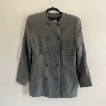 Giorgio Armani Double Breasted Grey Striped Women's Blazer Size US 14