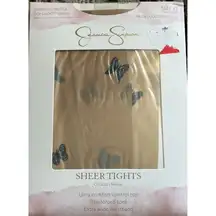 JESSICA SIMPSON Butterfly Sheer Control Top Tights Size EF NEW New in package