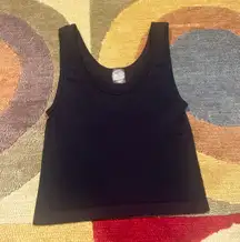 Sunday Best Black Basic Seamless Crop Tank Top Size Small