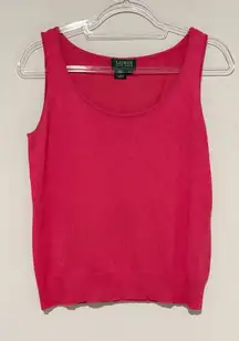 Lauren by Ralph Lauren silk cashmere tank top pink size small