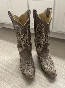 Vintage Sequin Wings Cowboy Boots