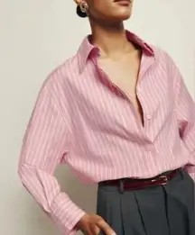 Reformation Andy Oversized Button-Up Shirt – Cotton Poplin, Women’s Size XS