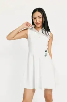 Fore All Jordan Collared Golf Dress in White-Still Full Price