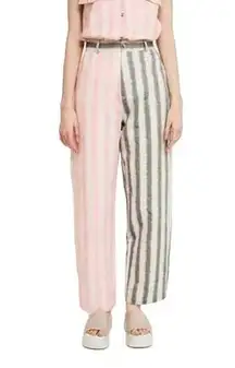 Anthropologie  Rita Row Garon Trouser Striped Colorblock Baggy Organic Cotton S