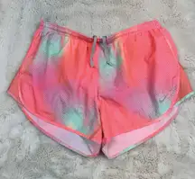 Nike Dri-Fit  Lined active/Swimming Shorts Size L pink Tie Dye Zipper In Back