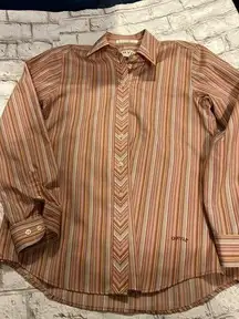 Women’s Orvis Multicolored Striped Long Sleeve Button Up Shirt Size 6