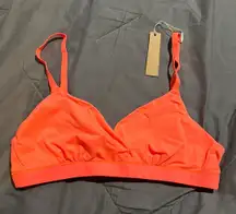 NEON CORAL TRIANGLE BRALETTE