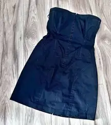 GUESS | Strapless Black Corset Dress Mini Lace Up Back Boning | Size Medium