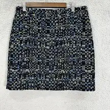 Loft  black tweed mini pencil skirt 10 office career interview corpcore preppy