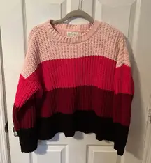 Francesca’s Pink Colorblock Sweater