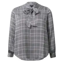 Studio Bubble Satin Bow Tie Blouse