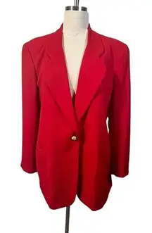 Jennifer Moore Red Blazer Single Button Professional Office Wear Petite Size‎ 14