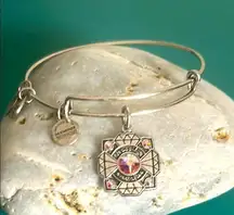 Alex and Ani Silver Tone “Happily Ever After” Bride Bangle Charm Bracelet