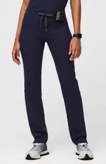 FIGS Yola Skinny Scrub Pants Small Petite Navy Blue Medical Workwear