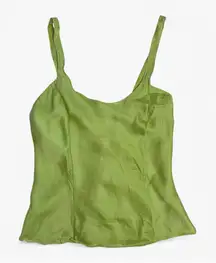 Vintage Victoria’s Secret 90s Silk Tank Top Size S – Green Minimalist