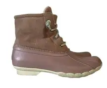 Sperry Top Sider Women's 8 Saltwater Rubber Duck Boots Pink/Blush Garden Shoes