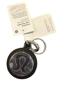 NWT Lululemon Logo Keychain Mirror Black Gray‎ Reflective Charm Bag Purse Access