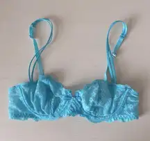 light blue lace balconette bra with bow 32B