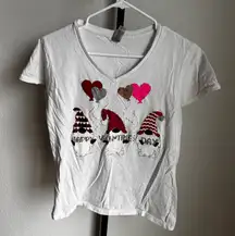 Valentines gnome sparkly shirt size medium