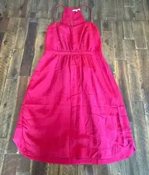 Madewell strappy silk dress size 0 hot pink mini dress