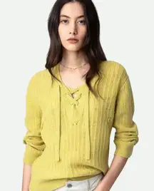 Zadig &‎ Voltaire Yellow Wool Sweater with Angel Wings Size M