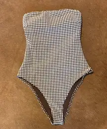 Abercrombie and Fitch Brown Gingham Swimsuit