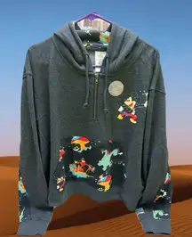 Disneyland Mickey Main Street 50TH Anniversary Charcoal Hoodie with Colorful 2X