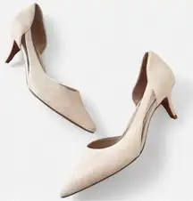 Linea Paolo D’Orsay Pointed Toe Heeled Pumps in Nude Beige Size 9M