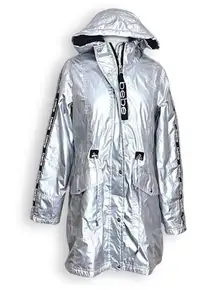 Bebe Sport Y2K Silver Insulated Jacket Size Medium