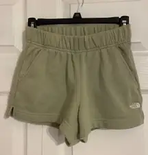 green north face fleece shorts