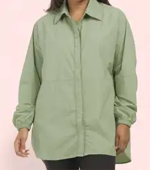 Wilo the Label Womens S Workout/Beach Coverup Parachute Shirt Sage Athletic NWT