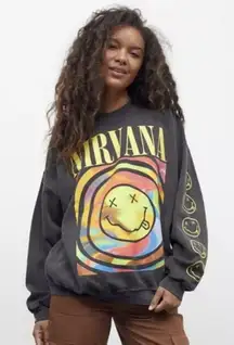 Nirvana Oversized Crewneck Long Sleeve Sweatshirt Size Small/Medium