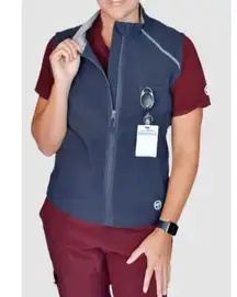 Essential Threads Womens Gray Jackie Scrub Vest