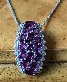 Natural Ember Garnet Sterling Silver Necklace