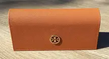 Tory Burch Orange Sunglasses Case Hard Shell Clam Shell Designer