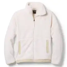 The North Face Womens XXL Fleece Jacket Sherpa Zip Up Cream Off White