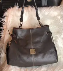 Dooney & Bourke Maurizia Chocolate Brown  Leather Shoulder‎ Hobo Bag Purse