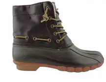 Seven7 Boots Womens 9 Rubber Duck Boots Faux Leather Sheepskin Lining