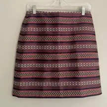 Ann Taylor Loft Metallic Multi Print Pencil Skirt Work Career Office Bu…