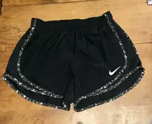 Woman’s Nike DriFit Black and White Running Shorts Size Small