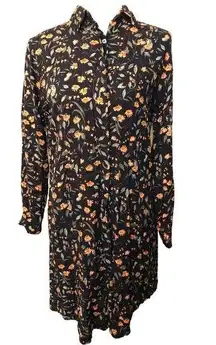 Polo Live black and orange ditzy floral shirt dress